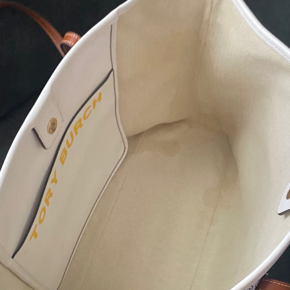 Tory Burch Blue and Brown Floral Tote - Picture 13 of 14